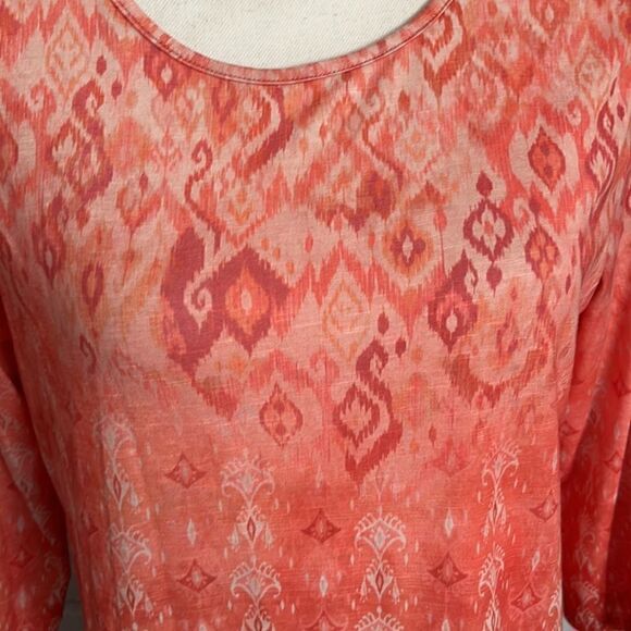 Christopher & Banks - 3/4 Sleeved Top - Orange - Petite L - Picture 2 of 4